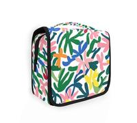 Flowers Bloom Borsa da toilette da appendere grande colorata con gancio per appendere Borsa impermeabile per la cura della pelle verticale autoportante