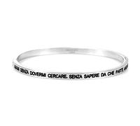 Flowers Bracciale Rigido in Acciaio Frasi Canzoni emozionanti Diametro 6cm x 5,2 cm. Chiusura Magnetica a Scomparsa. Idea Regalo (Amami Senza dovermi Cercare)