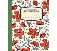 FLOWERS BULLET COMPOSITION JOURNAL NOTEBOOK, Soft Cover, 7.5x 9.25 in, 100 Cream Color Pages, Dotted