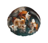 Flowers By The River In Winter - Cuffia da doccia a doppio strato da donna, impermeabile e resistente, protegge i capelli durante il bagno, bellezza