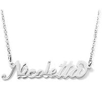 Flowers Collana con Il Tuo Nome in Acciaio lucidissimo, Stile Carrie Bradshaw dal Cult Sex & The City per Essere Sempre al Top. Idea Regalo (Nicoletta)