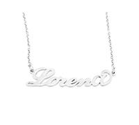 Flowers Collana con Il Tuo Nome in Acciaio lucidissimo, Stile Carrie Bradshaw dal Cult Sex & The City per Essere Sempre al Top Idea Regalo (Lorena)