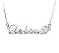 Flowers Collana con Il Tuo Nome in Acciaio lucidissimo, Stile Carrie Bradshaw dal Cult Sex & The City per Essere Sempre al Top. Idea Regalo (Debora)