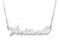 Flowers Collana con Il Tuo Nome in Acciaio lucidissimo, Stile Carrie Bradshaw dal Cult Sex & The City per Essere Sempre al Top. Idea Regalo (Viviana)