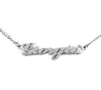 Flowers Collana con Il Tuo Nome in Acciaio lucidissimo, Stile Carrie Bradshaw dal Cult Sex & The City per Essere Sempre al Top. Idea Regalo (Giorgia)