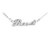 Flowers Collana con Il Tuo Nome in Acciaio lucidissimo, Stile Carrie Bradshaw dal Cult Sex & The City per Essere Sempre al Top. Idea Regalo (Rosa)