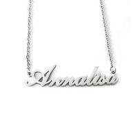 Flowers Collana con Il Tuo Nome in Acciaio lucidissimo, Stile Carrie Bradshaw dal Cult Sex & The City per Essere Sempre al Top. Idea Regalo (Annalisa)