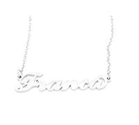 Flowers Collana con Il Tuo Nome in Acciaio lucidissimo, Stile Carrie Bradshaw dal Cult Sex & The City per Essere Sempre al Top Idea Regalo (Franca)