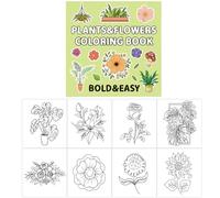 Flowers Coloring - Carta Pagine di arte botanica, natura complessa ispirata al rilassamento Libro di attività | Collezione di pittura di stress creativo portatile per adolescenti adulti donne a