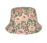 Flowers Leopard Unisex Cappelli A Secchiello Protezione UV Bucket Hat Protezione Solare Cappello da Sole per Trekking Caccia Escursionismo Campeggio