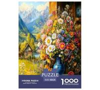 Flowers on The Table Jigsaw Puzzle,1000 Pezzi Classici, Per Adulti E Bambini A Partire Da 12 Anni Giochi Rilassamento E Intelligence Sfida Impossibile - Regalo Per Amore E Amico 38x26cm/1000pcs
