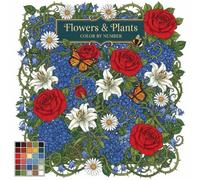 Flowers & Plants Color By Number: Adult Coloring Book with Beautiful Botanical Designs for Relaxation, Mindfulness, and Stress Relief