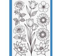 Flowers World Collering Books 136 Beautiful Flower Outlines for Coloring Fun