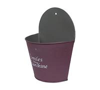 FlowersPlants Vaso da parete in ferro vaso da appendere semi circolare vaso da fiori da esterno cestino adatto per balcone recinzione secchio appeso alla parete piccola fioriera in metallo zincato