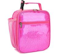 FlowFly Borsa termica per bambini con mini borsa termica per il pranzo e il ritorno alla scuola, per ragazze, ragazzi, in PU#rosa