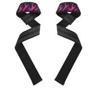 Flowing Fire - Coppia di polsiere imbottite in neoprene con giraffa, 66 cm, per sollevamento pesi, palestra, stacco da terra, allenamento