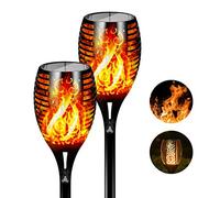 FLOWood Luce Solare da Giardino,Decorazione Paesaggio Illuminazione Solare Giardino Torcia LuceLuci Solari da Giardino con Torcia a LED, Effetto Fiamma Tremolante Realistico,Impermeabile (2 pezzi)