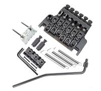 Floyd Rose - Kit ponte tremolo a doppia chiusura per chitarra elettrica, in lega di zinco, con dado di bloccaggio e ponticello per chitarre elettriche, regolabile, nero, set con chiavi e viti (nero)