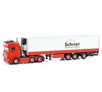 FloZ per WSI per Scania R Normale CR20N 6X2 Doppio Steer Reefer Trailer - 3 ASSE per Schrier Internationaal Transport 1:50 Truck Pre-Built Model