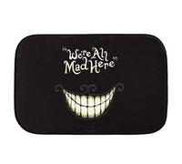 Flpeekash 40X60Cm We're all Mad Here Stampato Tappetino per Zerbino Tappetino per La Casa Creativo Super Morbido Assorbente Porta del Bagno Tappetino Porta D'Ingresso
