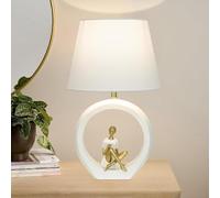 FLRXHK Lampada da tavolo decorativa, bianca, con base a forma di ragazza che legge