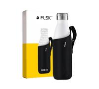 FLSK, FL-500-NS-BLCK-001, Borsa termica in neoprene per bottiglie isolanti da 500 ml, colore nero