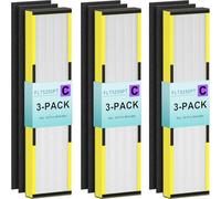 FLT5000 Combo Pack Filtro di ricambio C compatibile con purificatori d'aria Germ-Guardian AC5000, AC5000E, AC5250PT, AC5350B, AC5350BCA, AC5350W, AC5300B, 3 filtri HEPA e 6 prefiltri, giallo