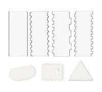 Fltaheroo 7 Pezzi Glassa Liscia Raschietto per Torta Set Glassage Torta Spatola Decorazione Pettine Strumento Raschietto Torta Strumenti Fai da te
