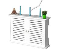 Fltaheroo Router WiFi fili Boots di Stoccaggio Boote in Legno di Potere Plus Staffa di Filo Appeso a Parete Presa di Corrente Ripiano di Stoccaggio Doppio
