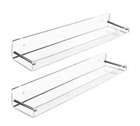 Fltaheroo Set di 2 ripiani galleggianti in acrilico, 15 L x 3,25 pollici, con ripiano da parete trasparente per bagno, scaffali invisibili per ufficio