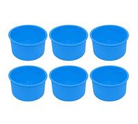 Fltaheroo Stampo per torta in silicone da forno rotondo da 4 pollici stampo da forno in silicone antiaderente stampo da forno riutilizzabile blu, set di 6