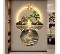 FLTRGO Arte d'Arte da Parete, Sculture A Parete Arte Appesa A Parete con Luce A LED, Decorazioni Artistiche da Parete Lampada, Arredamento Orientale Tradizionale Cinese Appeso Dipinto