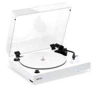 Fluance RT85 Reference - Giradischi in vinile ad alta fedeltà con cartuccia blu Ortofon 2M, piatto acrilico, zoccolo in legno massello, piedini di isolamento delle vibrazioni - pianoforte bianco