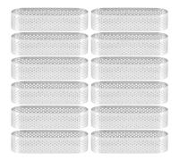Fluaonb 12PZ Stampi per Tartellette Ovali Mousse da Dessert Francese Torta alla Frutta per Crostata Stampo per Torta Quiche, per Mousse per Crostata nel Acciaio Inossidabile