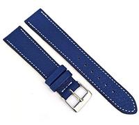 Fluco Cinturino per orologio da polso Montana, 19 mm, in pelle, colore blu, Made in Germany