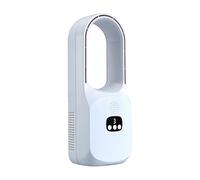 Flügelloser Tischventilator & Heizgerät in einem - Leiser 120° Oszillierender Luftumwälzer - USB-C aufladbar - 2-in-1 Kalt- & Warmmodus für Büro, Schlafzimmer & Camping - Tragbarer Turmventilator