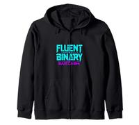 Fluent In Binary And Sarcasm Funny Coder Geek Felpa con Cappuccio