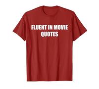 Fluent in Citazioni di Film Maglietta, Uomo, Mirtillo Rosso, XXL
