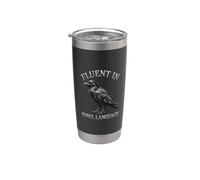 Fluent In Lingue Fowl Gotico Corvo Nero Corvo Gioco di parole Bicchiere termico in acciaio inox doppia parete