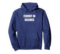 Fluente nel Silenzio Felpa con Cappuccio, Unisex per Adulti, Navy, XXL