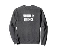 Fluente nel Silenzio Felpa, Unisex per Adulti, Grigio Scuro, L