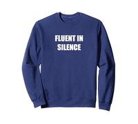 Fluente nel Silenzio Felpa, Unisex per Adulti, Navy, L