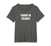 Fluente nel Silenzio Maglietta, Donna Plus-Size, Asfalto, 1X