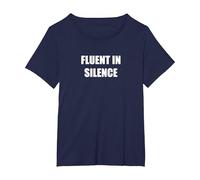 Fluente nel Silenzio Maglietta, Donna Plus-Size, Navy, 1X