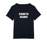 Fluente nel Silenzio Maglietta, Donna Plus-Size, Nero, 1X