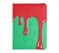 Fluente Pigmento Rosso Verde In Pelle Passaporto Libro Titolare Della Copertura Del Vaccino Combo Viaggio Passaporto Portafoglio per gli uomini Leggero