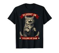 Fluente Urlare alle 3 del Mattino Midnight Feline Maglietta