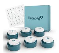 FluentPet Speak Up Buttons - Set di pulsanti parlanti di nuova generazione per gatti/cani, confezione da 6 pulsanti di comunicazione facili da premere per gatto/cane, pulsanti registrabili per animali