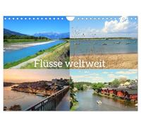 Flüsse weltweit (Wandkalender 2026 DIN A4 quer), CALVENDO Monatskalender: Auf ihrem Weg vom Ursprung bis zur Mündung in die Meere durchqueren die für ... Fließgewässer wundervolle Landschaften.
