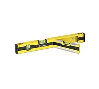 FLÜWA Livella a bolla con ali da 40 cm | Con goniometro stampato (45° e 90°) e parte inferiore magnetica | ali pieghevoli per livellare contemporaneamente in due direzioni [alluminio]